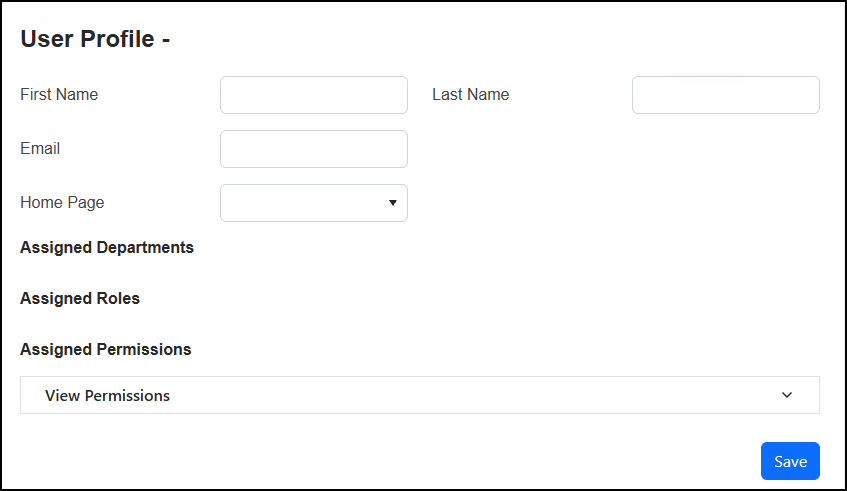 User Profile page.